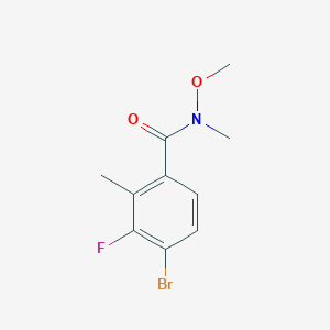 molecular formula C10H11BrFNO2 B14013687 4-Bromo-3-fluoro-N-methoxy-N,2-dimethylbenzamide 