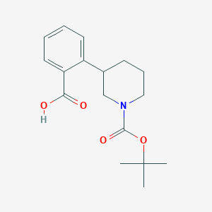molecular formula C17H23NO4 B1401372 2-(1-(叔丁氧羰基)哌啶-3-基)苯甲酸 CAS No. 908334-22-5