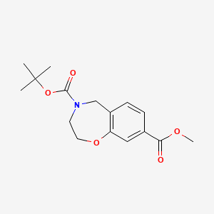 molecular formula C16H21NO5 B14013766 4-(tert-butyl) 8-methyl 2,3-dihydrobenzo[f][1,4]oxazepine-4,8(5H)-dicarboxylate 