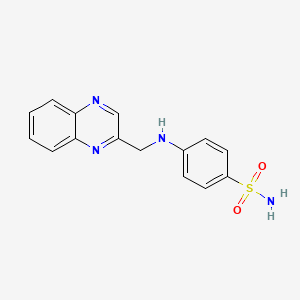 molecular formula C15H14N4O2S B14013789 4-(Quinoxalin-2-ylmethylamino)benzenesulfonamide CAS No. 62294-88-6