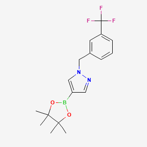 molecular formula C17H20BF3N2O2 B1401383 4-(4,4,5,5-四甲基-[1,3,2]二氧杂硼环-2-基)-1-(3-三氟甲基苄基)-1H-吡唑 CAS No. 1415825-08-9