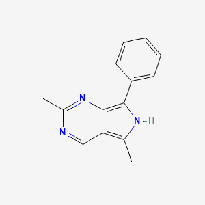 molecular formula C15H15N3 B14013887 6H-Pyrrolo(3,4-d)pyrimidine, 2,4,5-trimethyl-7-phenyl- CAS No. 57436-35-8