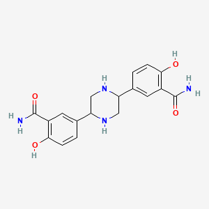 molecular formula C18H20N4O4 B14013916 5,5'-(Piperazine-2,5-diyl)bis(2-hydroxybenzamide) 