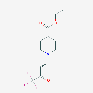 molecular formula C12H16F3NO3 B14013924 ethyl 1-(4,4,4-trifluoro-3-oxobut-1-enyl)piperidine-4-carboxylate 