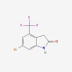 molecular formula C9H5BrF3NO B14013940 6-Bromo-4-(trifluoromethyl)-1,3-dihydroindol-2-one CAS No. 1211530-82-3