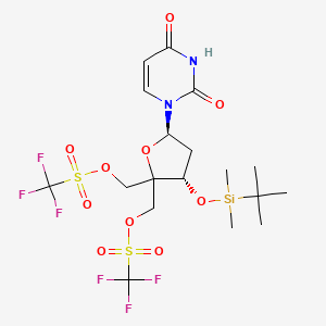 ((3S,5R)-3-((Tert-butyldimethylsilyl)oxy)-5-(2,4-dioxo-3,4-dihydropyrimidin-1(2H)-YL)tetrahydrofuran-2,2-diyl)bis(methylene) bis(trifluoromethanesulfonate)