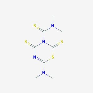 6-(dimethylamino)-N,N-dimethyl-2,4-bis(sulfanylidene)-1,3,5-thiadiazine-3-carbothioamide