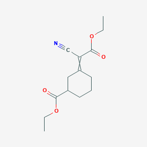 molecular formula C14H19NO4 B1401402 (Z)-乙基 3-(1-氰基-2-乙氧基-2-氧代乙叉基)-环己烷羧酸酯 CAS No. 56975-25-8
