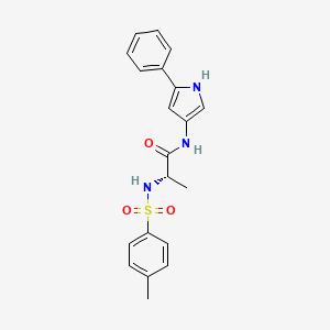 molecular formula C20H21N3O3S B1401404 (S)-2-(4-Methylphenylsulfonamido)-N-(5-phenyl-1H-pyrrol-3-yl)propanamide CAS No. 1565818-57-6
