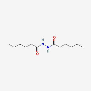 molecular formula C12H24N2O2 B14014127 Hexanoic acid,2-(1-oxohexyl)hydrazide CAS No. 1530-76-3