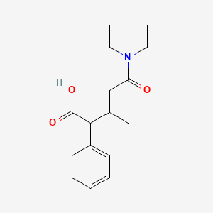 molecular formula C16H23NO3 B14014131 5-(Diethylamino)-3-methyl-5-oxo-2-phenylpentanoic acid CAS No. 5449-38-7