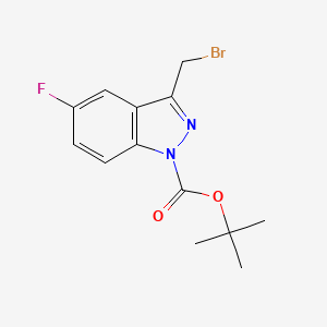 molecular formula C13H14BrFN2O2 B1401417 叔丁基 3-(溴甲基)-5-氟-1H-吲唑-1-羧酸酯 CAS No. 944904-75-0