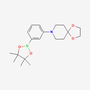 molecular formula C19H28BNO4 B1401418 8-(3-(4,4,5,5-Tetramethyl-1,3,2-dioxaborolan-2-yl)phenyl)-1,4-dioxa-8-azaspiro[4.5]decane CAS No. 862261-25-4