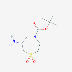 molecular formula C10H20N2O4S B1401423 tert-Butyl 6-amino-1,4-thiazepane-4-carboxylate 1,1-dioxide CAS No. 1369503-78-5