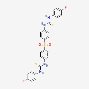 1-(4-Fluorophenyl)-3-[4-[4-[(4-fluorophenyl)carbamothioylamino]phenyl]sulfonylphenyl]thiourea