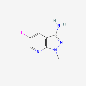 molecular formula C7H7IN4 B1401428 5-Iodo-1-methyl-1H-pyrazolo[3,4-b]pyridin-3-amine CAS No. 766515-35-9