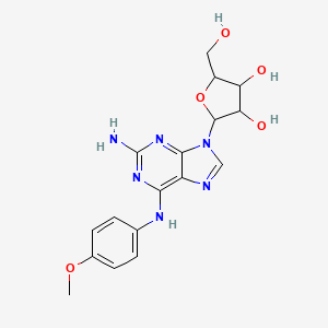 2-[2-Amino-6-(4-methoxyanilino)purin-9-yl]-5-(hydroxymethyl)oxolane-3,4-diol