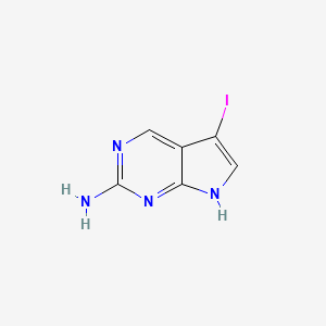 molecular formula C6H5IN4 B1401435 5-Iodo-7H-pyrrolo[2,3-d]pyrimidin-2-amine CAS No. 1416354-36-3
