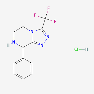 B1401443 8-Phenyl-3-(trifluoromethyl)-5,6,7,8-tetrahydro-[1,2,4]triazolo[4,3-a]pyrazine hydrochloride CAS No. 762240-94-8