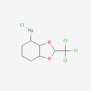 Chloro-[2-(trichloromethyl)-3a,4,5,6,7,7a-hexahydro-1,3-benzodioxol-4-yl]mercury