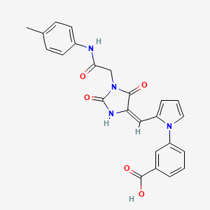 3-[2-[(E)-[1-[2-(4-methylanilino)-2-oxoethyl]-2,5-dioxoimidazolidin-4-ylidene]methyl]pyrrol-1-yl]benzoic acid