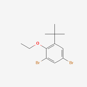 molecular formula C12H16Br2O B14014700 1,5-Dibromo-3-(tert-butyl)-2-ethoxybenzene 