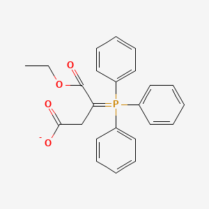 molecular formula C24H22O4P- B1401471 4-Ethoxy-4-oxo-3-(triphenyl-lambda~5~-phosphanylidene)butanoate CAS No. 65434-72-2