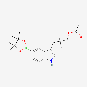 2,2-Dimethyl-3-(5-(4,4,5,5-tetramethyl-1,3,2-dioxaborolan-2-YL)-1H-indol-3-YL)propyl acetate