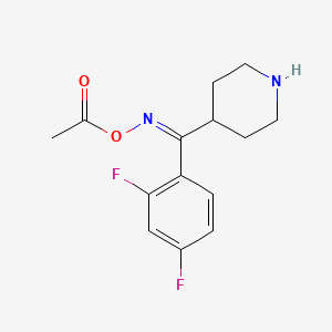 molecular formula C14H16F2N2O2 B1401478 (Z)-(2,4-二氟苯基)(哌啶-4-基)甲酮 O-乙酰肟 CAS No. 691007-06-4