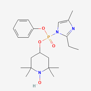 molecular formula C21H32N3O4P B14014944 4-[(2-Ethyl-4-methylimidazol-1-yl)-phenoxyphosphoryl]oxy-1-hydroxy-2,2,6,6-tetramethylpiperidine CAS No. 65561-79-7