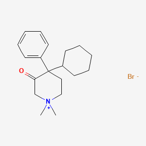 molecular formula C19H28BrNO B14015043 4-Cyclohexyl-1,1-dimethyl-3-oxo-4-phenylpiperidin-1-ium bromide CAS No. 7468-95-3