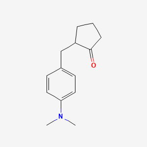 molecular formula C14H19NO B14015181 2-{[4-(Dimethylamino)phenyl]methyl}cyclopentan-1-one CAS No. 852835-34-8