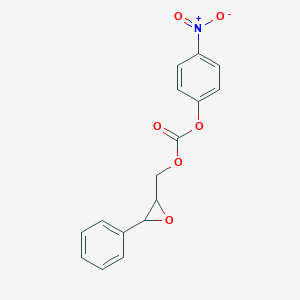molecular formula C16H13NO6 B140152 (4-硝基苯基)(3-苯氧代环氧丙烷-2-基)甲基碳酸酯 CAS No. 147349-28-8