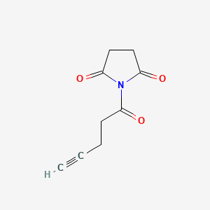 molecular formula C9H9NO3 B1401534 2,5-吡咯烷二酮，1-(1-氧代-4-戊炔-1-基)- CAS No. 852511-66-1
