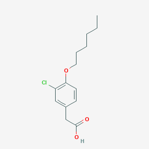 molecular formula C14H19ClO3 B1401539 Benzeneacetic acid, 3-chloro-4-(hexyloxy)- CAS No. 66734-93-8