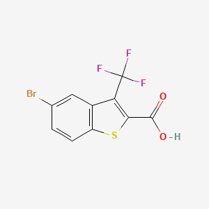 molecular formula C10H4BrF3O2S B1401569 5-Bromo-3-(trifluoromethyl)-1-benzothiophene-2-carboxylic acid CAS No. 826995-52-2