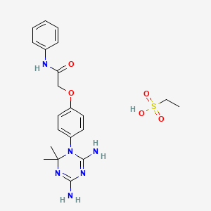 2-[4-(4,6-diamino-2,2-dimethyl-1,3,5-triazin-1-yl)phenoxy]-N-phenylacetamide;ethanesulfonic acid