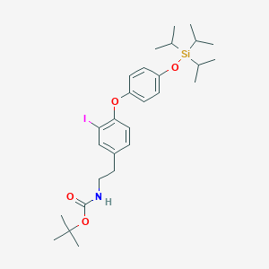 molecular formula C28H42INO4Si B140157 叔丁基 N-[2-[3-碘-4-[4-三(丙-2-基)甲硅氧基苯氧基]苯基]乙基]氨基甲酸酯 CAS No. 788824-53-3