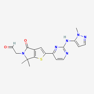 2-(6,6-Dimethyl-2-(2-((1-methyl-1H-pyrazol-5-YL)amino)pyrimidin-4-YL)-4-oxo-4,6-dihydro-5H-thieno[2,3-C]pyrrol-5-YL)acetaldehyde