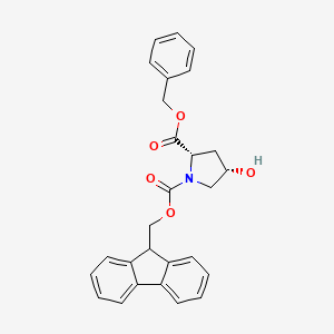 molecular formula C27H25NO5 B1401579 (2S,4S)-1-((9H-芴-9-基)甲基) 2-苄基 4-羟基吡咯烷-1,2-二羧酸酯 CAS No. 439290-35-4