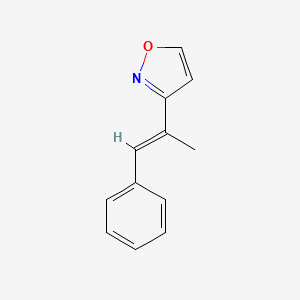 molecular formula C12H11NO B1401580 3-(1-苯基丙-1-烯-2-基)异噁唑 CAS No. 95843-18-8