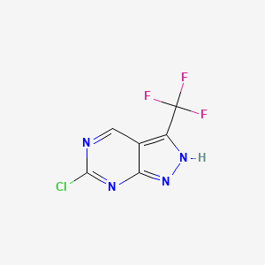 molecular formula C6H2ClF3N4 B1401593 6-Chloro-3-(trifluoromethyl)-1H-pyrazolo[3,4-d]pyrimidine CAS No. 1211590-25-8
