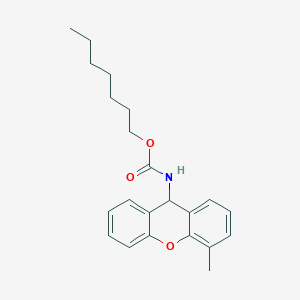 heptyl N-(4-methyl-9H-xanthen-9-yl)carbamate