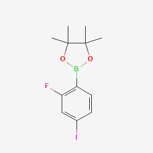 molecular formula C12H15BFIO2 B1401596 2-(2-Fluoro-4-iodophenyl)-4,4,5,5-tetramethyl-1,3,2-dioxaborolane CAS No. 1050423-91-0