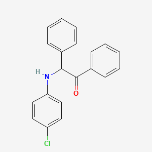 Acetophenone, 2-phenyl-2-(4-chlorophenylamino)