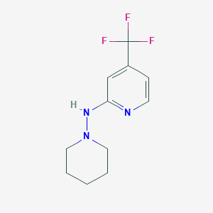 molecular formula C11H14F3N3 B1401633 N-(Piperidin-1-yl)-4-(trifluoromethyl)-pyridin-2-amine CAS No. 1547728-90-4