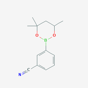 molecular formula C13H16BNO2 B1401636 3-(4,4,6-Trimethyl-1,3,2-dioxaborinan-2-yl)benzonitrile CAS No. 934558-35-7
