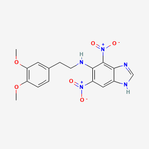 1H-Benzimidazol-5-amine, N-(2-(3,4-dimethoxyphenyl)ethyl)-4,6-dinitro-