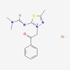 2-([(Dimethylamino)methylidene]amino)-5-methyl-3-(2-oxo-2-phenylethyl)-1,3,4-thiadiazol-3-ium bromide