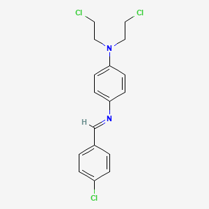 molecular formula C17H17Cl3N2 B14016468 N,N-bis(2-chloroethyl)-4-[(4-chlorophenyl)methylideneamino]aniline CAS No. 6632-46-8